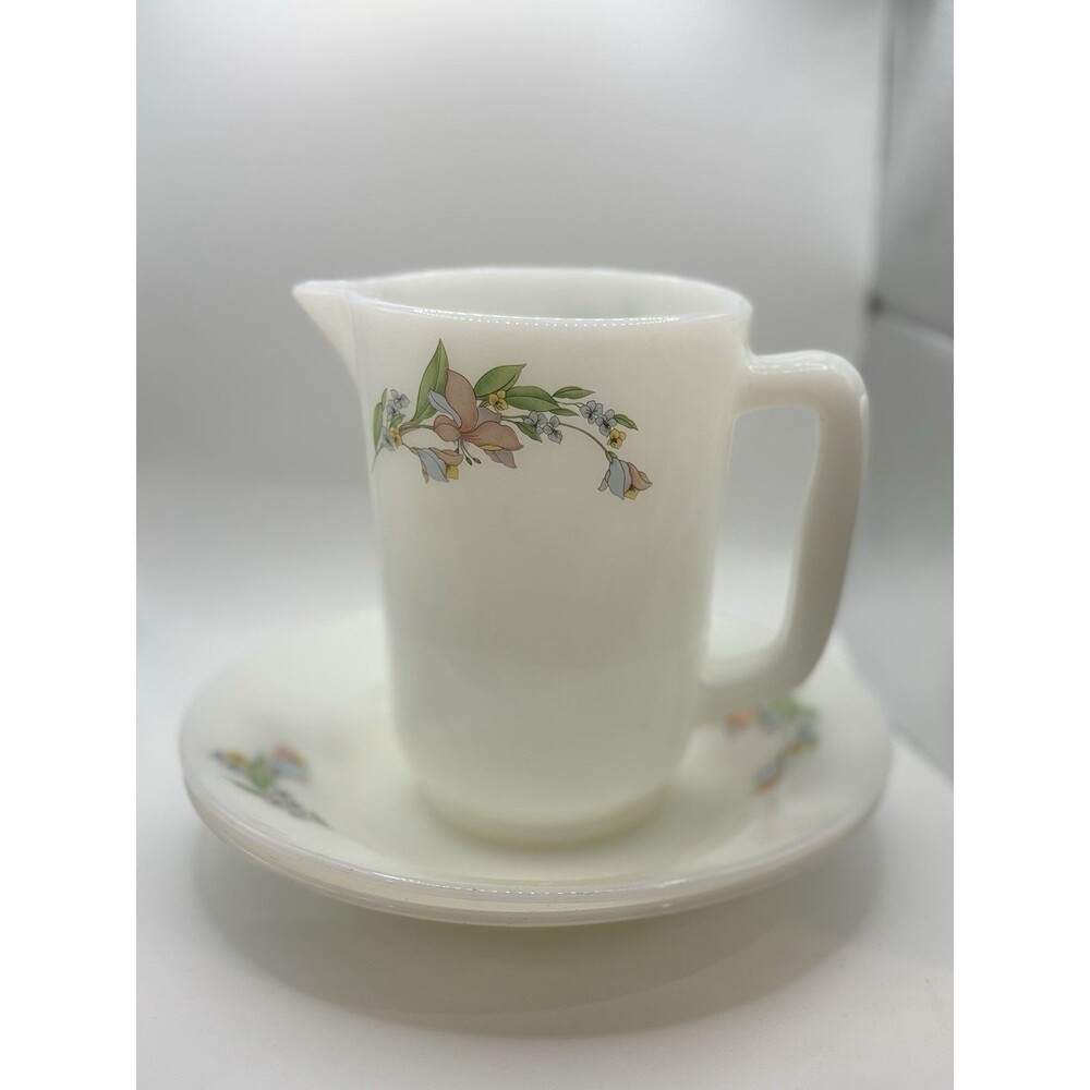 Vintage Dynasty Glassware Pitcher/2 Bowls 70’s 80’s Floral Romantic Cottagecore